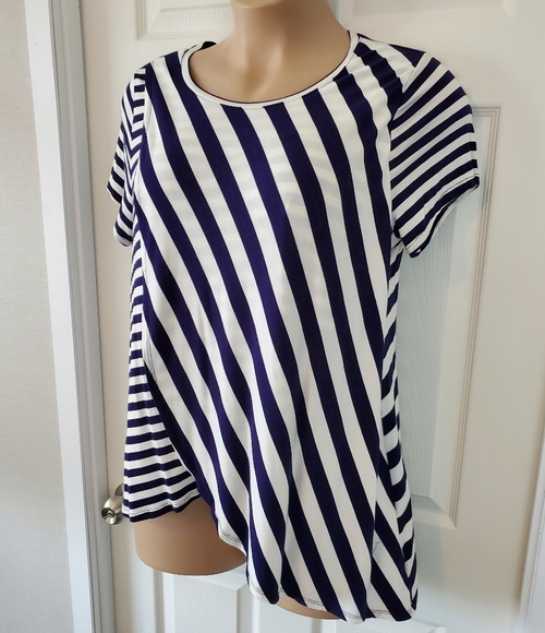 Cato Striped Short Sleeve Top - Picture 3 of 10